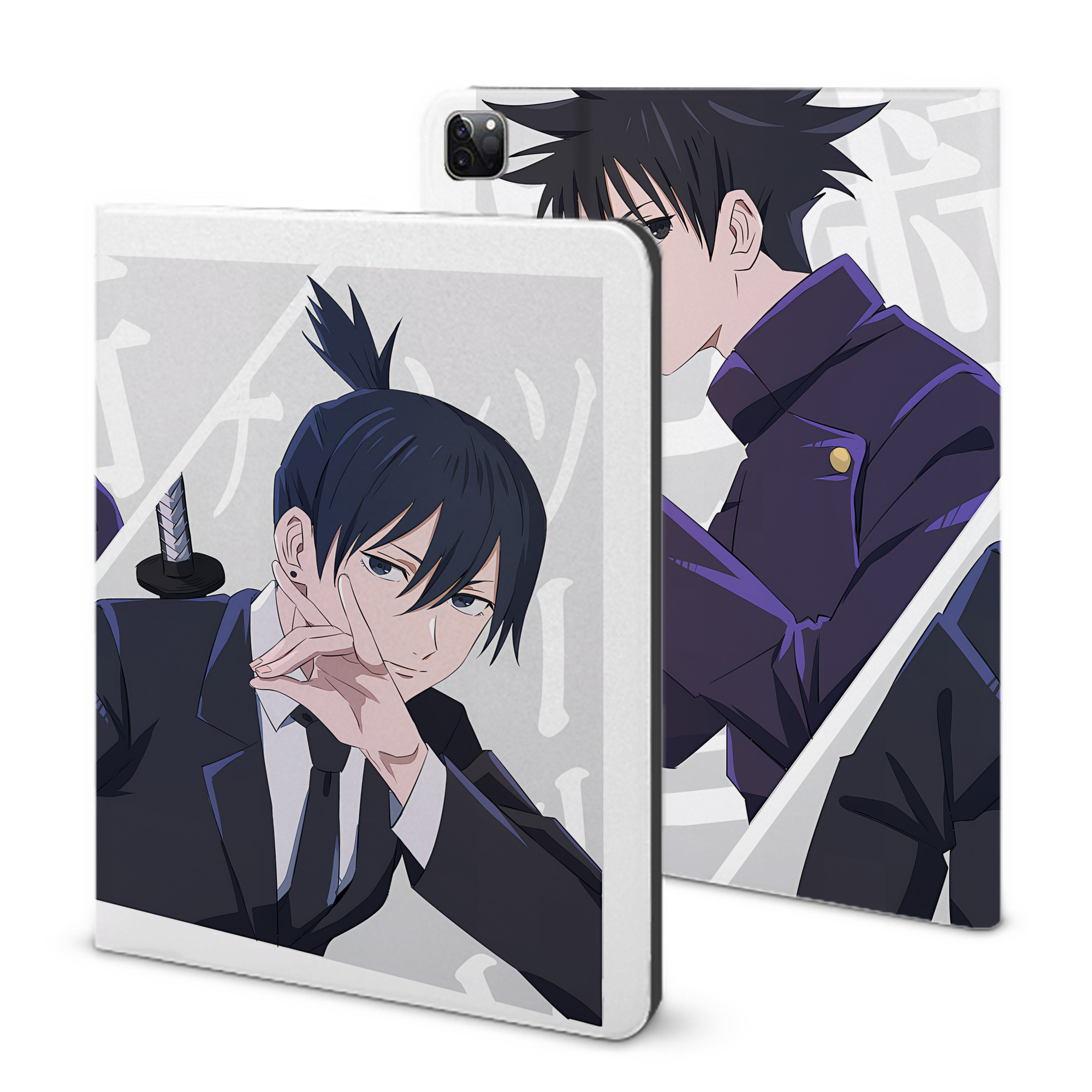 （画像用） 呪術廻戦 Jujutsu Kaisen IPad ケース ブック型 PUレザー TPU 耐衝撃 軽量 薄型 ペン収納なし 全面保護 IPad 各モデル対応